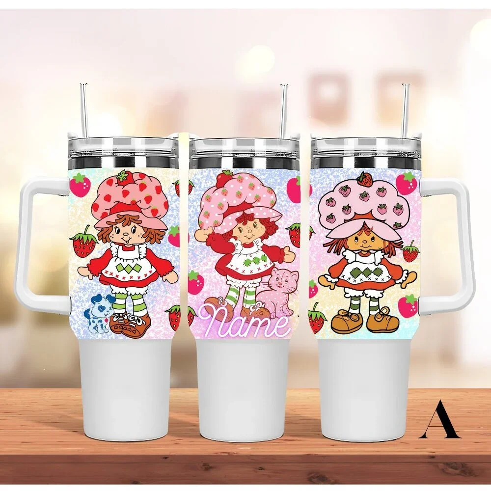 Custom Name Strawberry shortcake 40 oz Tumbler Strawberry 40oz Stainless Steel